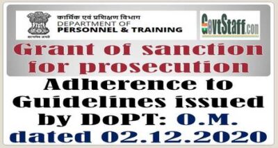 Grant Of Sanction For Prosecution Adherence To Guidelines Issued By   Grant Of Sanction For Prosecution Adherence To Guidelines Issued By Dopt 400x214 