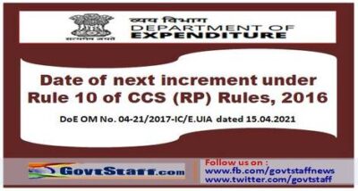 Date Of Next Increment Under Rule Of Ccs Rp Rules Another