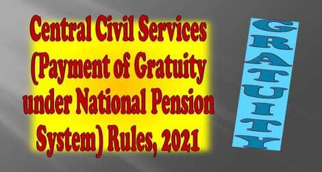 Central Civil Services (Payment of Gratuity under National Pension System) Rules 2021 – Deptt. of Post
