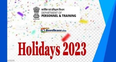 Holidays to be observed in Central Government Offices during the year