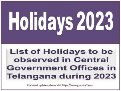 Closed and Restricted holidays during 2023 for administrative offices ...