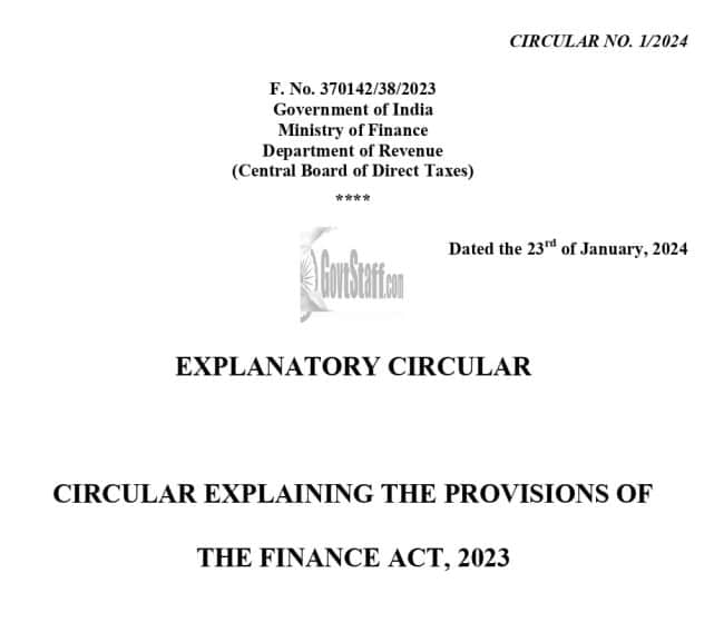 Finance Act 2023 Amendments of the Tax Act 1961 CBDT