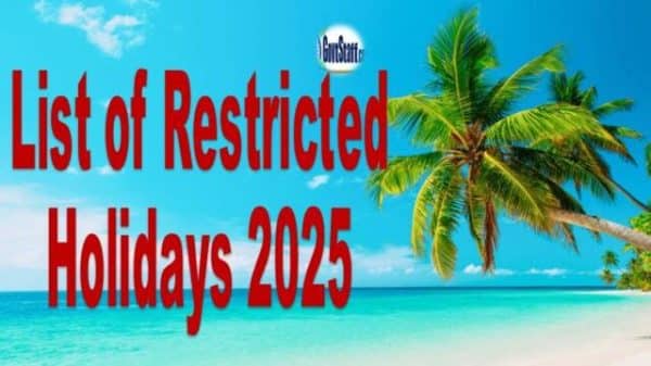 list of restricted holidays