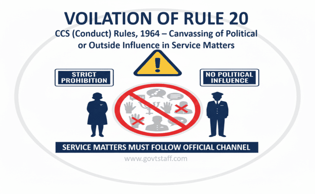 Violation of Rule 20 of the CCS (Conduct) Rules, 1964 - Canvassing of Political or Outside Influence in Service Matters : EPFO order dated 12-12-2025 2 prohibition of political or outside influence