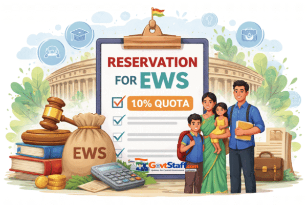 Reservation for Economically Weaker Sections (EWS) आर्थिक रूप से कमजोर वर्गों के लिए आरक्षण : Loksabha Unstarred Question No.3982 2 reservation for EWS