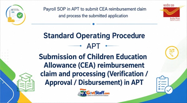 Procedure for submission and processing of Children Education Allowance (CEA) claims in APT 2.0: Department of Posts OM dated 23.05.2026 2 proccessing-children-education-allowance-cea-claims-in-apt2-0