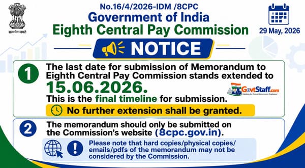 8th CPC: Extension of last date upto 15.06.2026 for submission of Memorandum to 8th Central Pay Commission 2 8th-cpc-extension-last-date-15-06-2026-memorandum