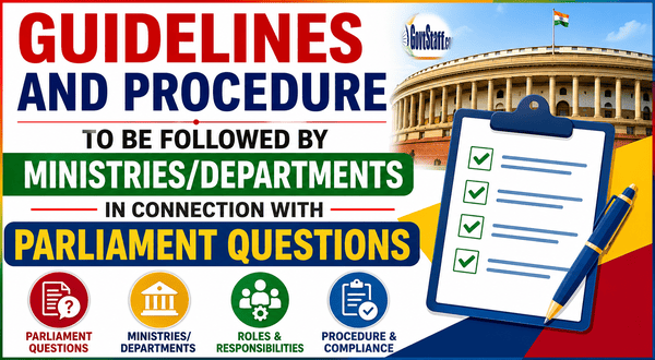 Guidelines and Procedure to be followed by Ministries/Departments in connection with Parliament Questions: Loksabha Secretariat OM dated 13-07-2026 2 Guidelines and Procedure to be followed by Ministries Departments in connection with Parliament Questions