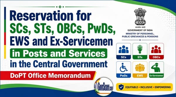 Reservation for SCs, STs, OBCs, PwDs, EWS and Ex-Servicemen